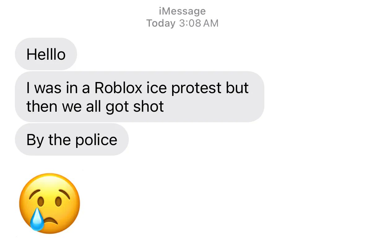 On Monday I reported on anti-ICE protests taking over Roblox. One of the kids I interviewed texted me this morning to share that the Roblox protesters are now facing police violence. usermag.co/p/kids-are-pro…