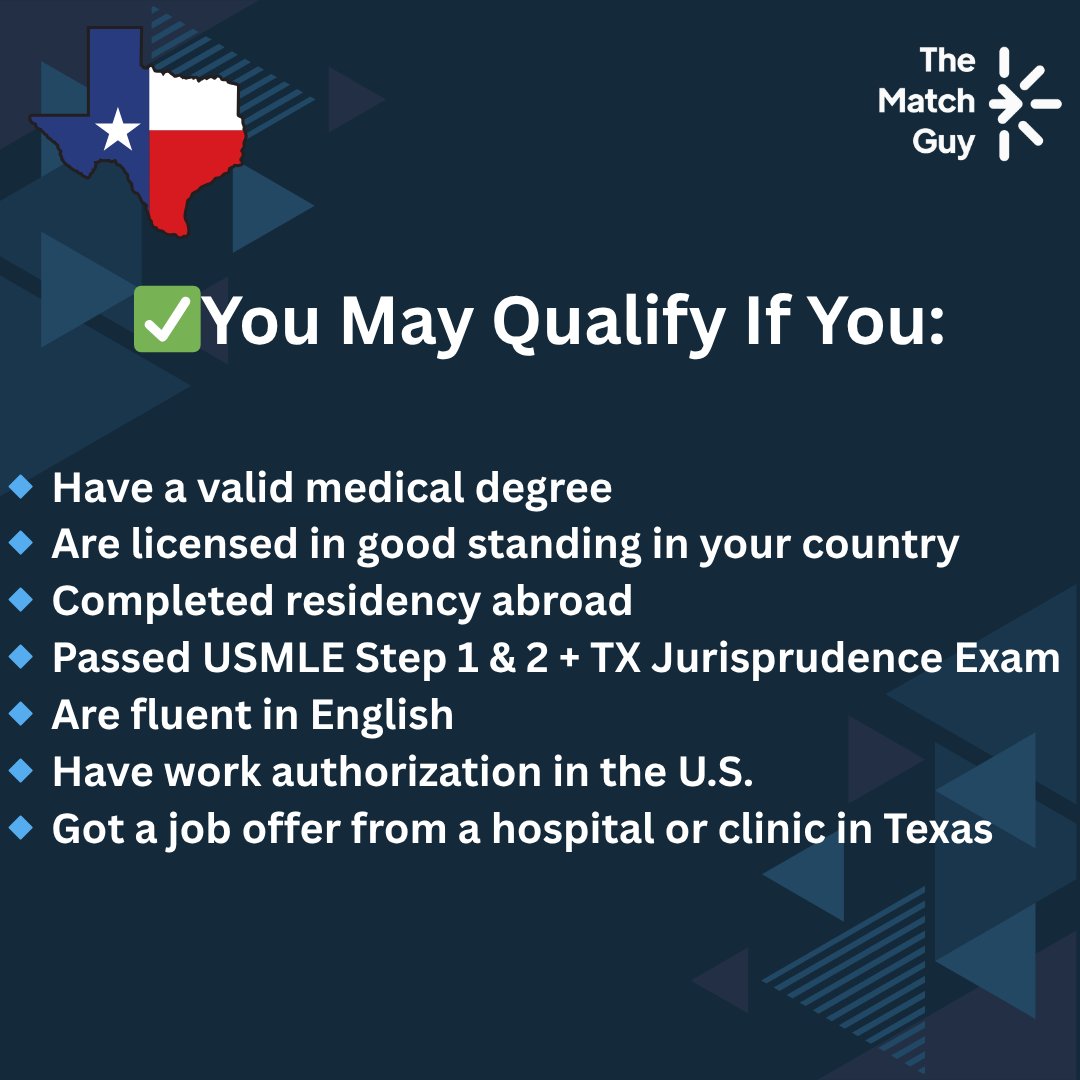 malkeasaad's tweet image. 📣 BREAKING: It’s Official! 🩺🇺🇸
Texas just PASSED the DOCTOR Act (H.B. 2038) a game-changer for International Medical Graduates!

✅ Passed by both House &amp;amp; Senate
✅ Sent to the Governor
✅ Effective Sept 1, 2025
📲 Share this with your IMG friends who need to know!

🧭 Want to…