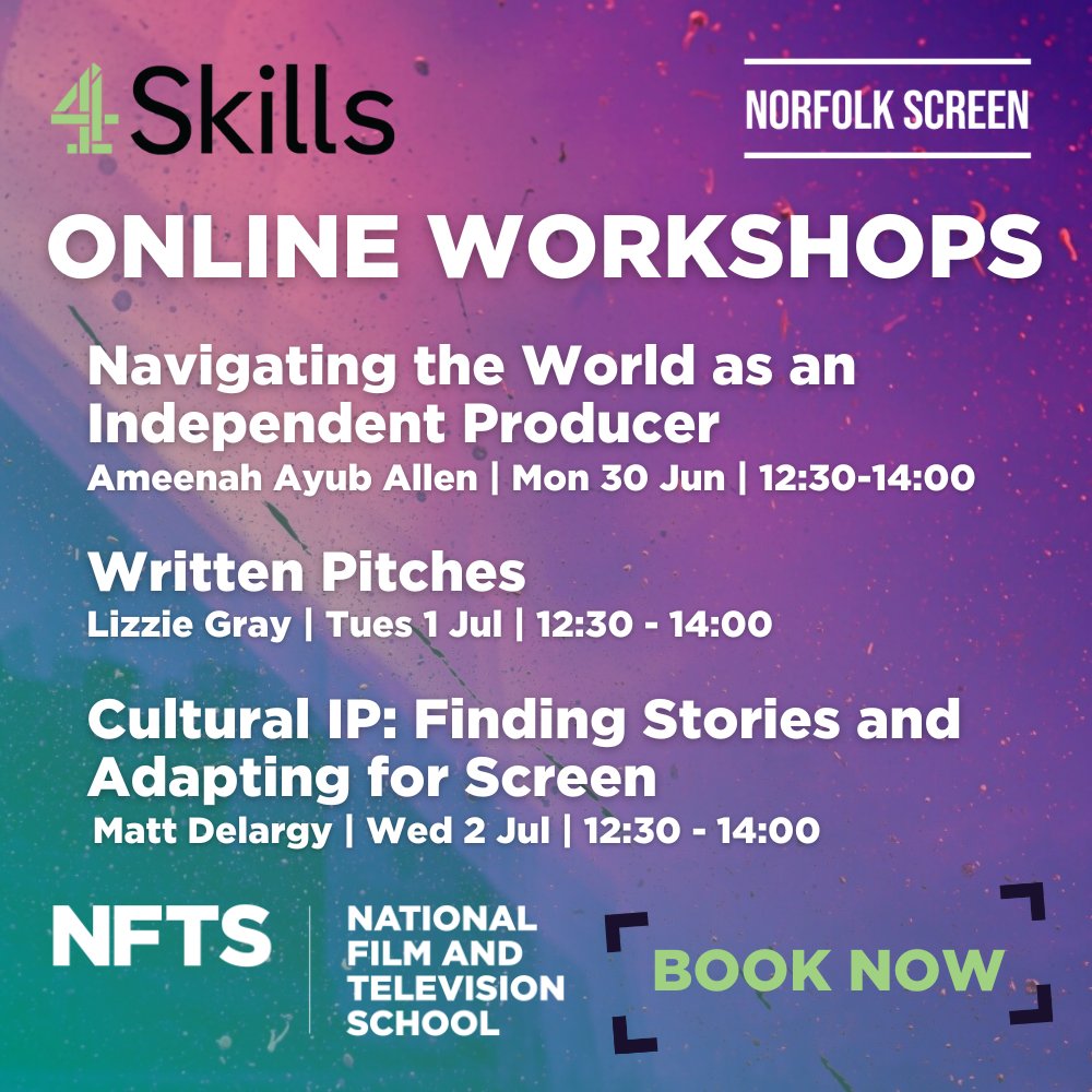 Don't miss out on these FREE ONLINE WORKSHOPS which have been organized in collaboration with <a href="/Channel4/">Channel 4</a>. Great opportunity to learn about the role of the producer, writing pitches, and adapting content for the screen.

Sign up here: nfts.co.uk/nfts-channel-4…

#East #Learn #free