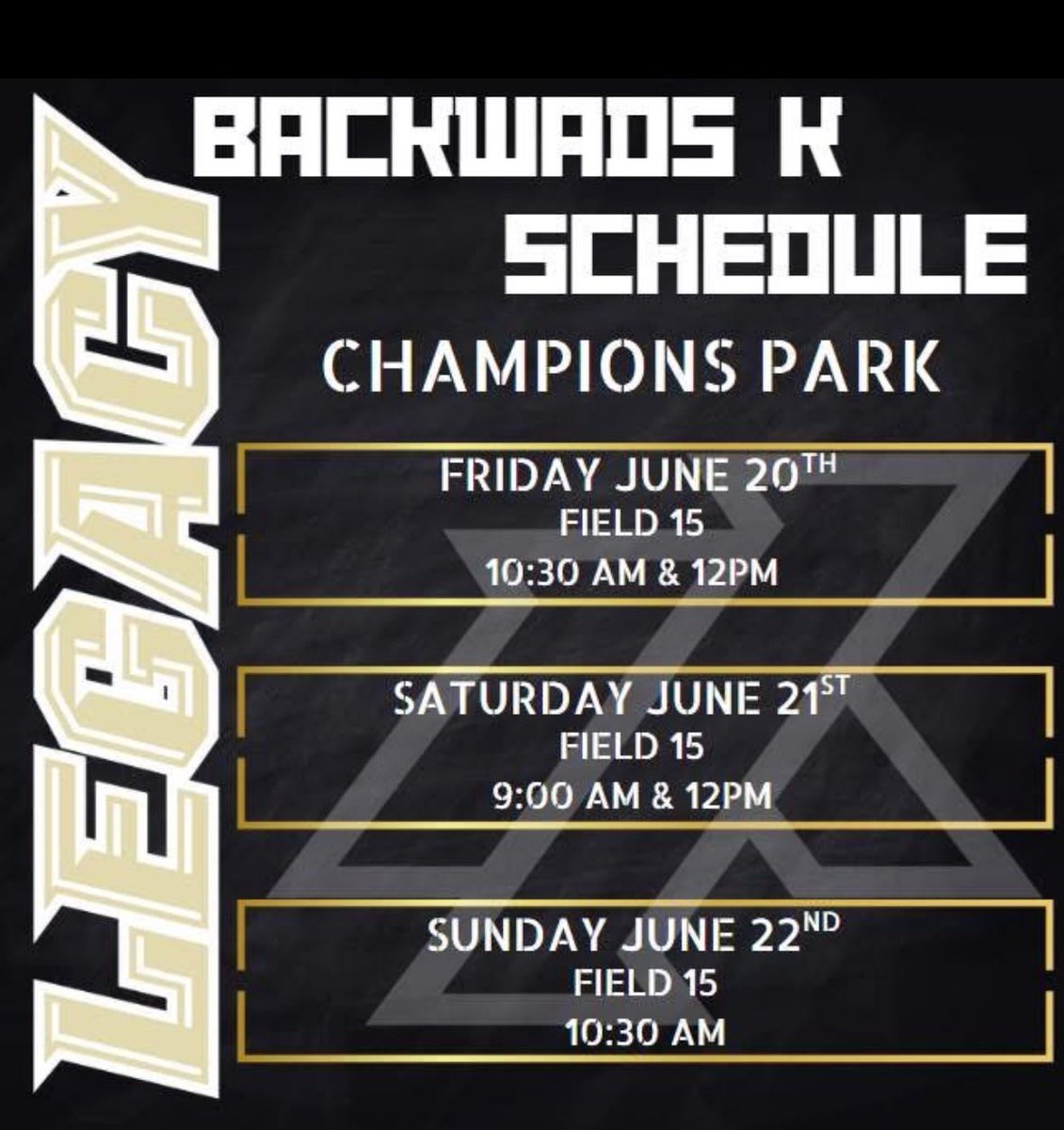 LexGleichenhaus's tweet photo. Come watch Legacy Fast pitch this weekend at Backwards K!!! 🖤💛 https://t.co/WBSrKHxQXO