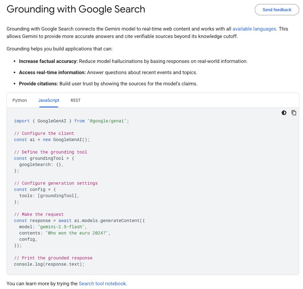 We revamped our Google Search (Tool) guide for the <a href="/GoogleDeepMind/">Google DeepMind</a> Gemini API! 🚀 Reorganized to be more user-focused, simpler and include code snippets for Python, JavaScript/Typescript and REST all in a single page.

- A single, comprehensive guide (we merged two old pages!).
-
