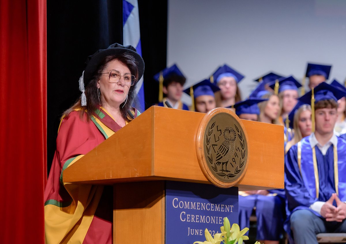 🎓 A proud moment at ACS Athens:
 Dr. Peggy Pelonis marks 5 years presiding over graduation week!
Her leadership in instruction, innovation, &amp; well-being continues to shape conscious citizens of tomorrow.
#ACSAthens #Graduation2025 #LeadershipInEducation