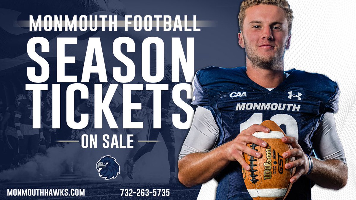 Monmouth Football (@muhawksfb) on Twitter photo 🏈 Monmouth Football 2025 Season Tickets Are ON SALE NOW!
Be part of the action and cheer on the Hawks all season long!
🎟️ Get your tickets at MonmouthHawks.com/Tickets or call 732-263-5735.
#FlyHawks 🏈 Monmouth Football 2025 Season Tickets Are ON SALE NOW!
Be part of the action and cheer on the Hawks all season long!
🎟️ Get your tickets at MonmouthHawks.com/Tickets or call 732-263-5735.
#FlyHawks