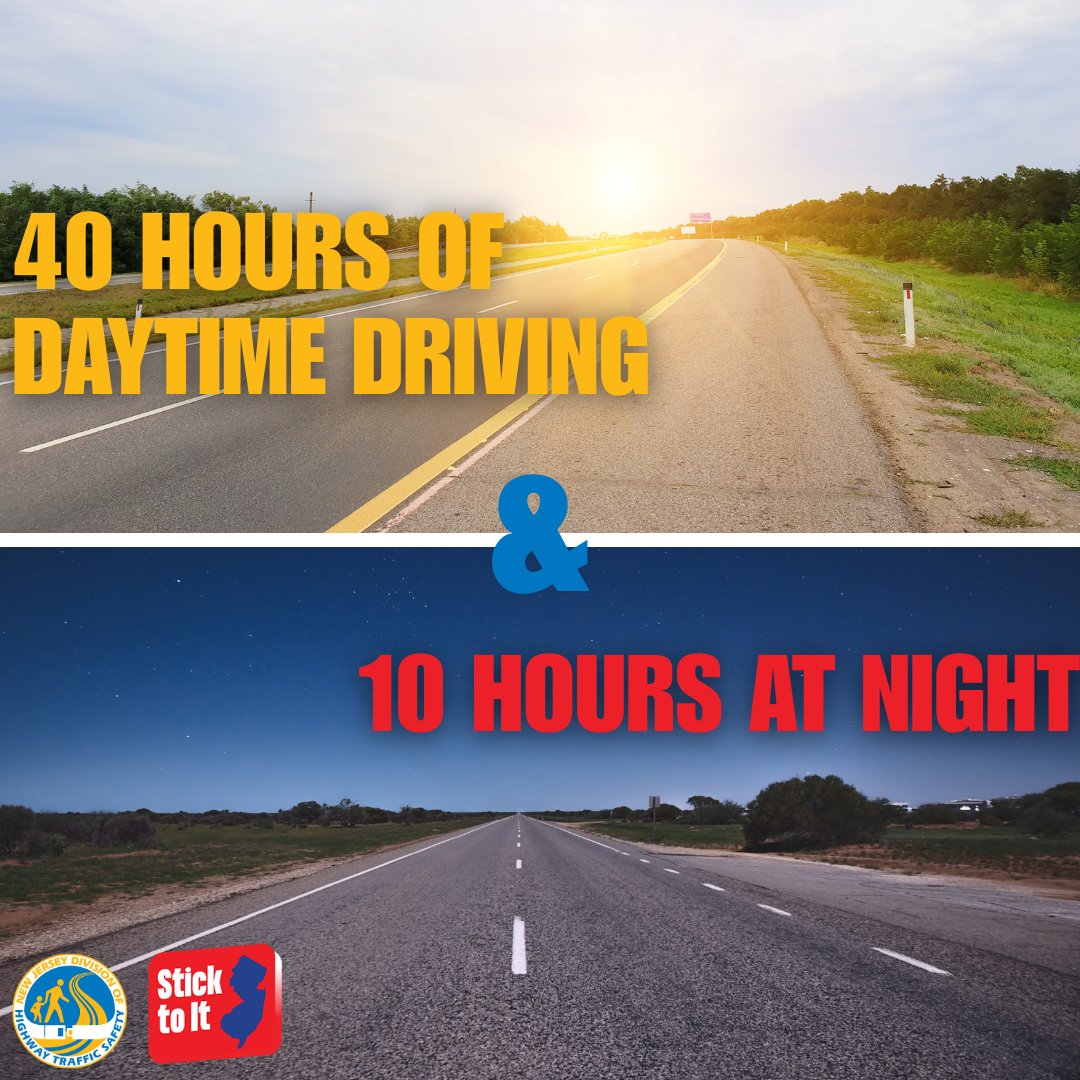 #DYK: Effective February 2025, permit holders under the age of 21 in NJ are now required to complete a minimum of 50 hours of practice driving, of which 10 of those hours must be at night. More information can be found here: bit.ly/4e69e8B #TeenDriverSafety