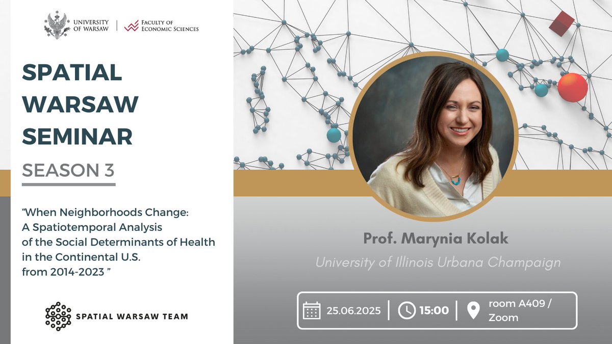 WNE_UW (@econuw) on Twitter photo Prof. Marynia Kolak (<a href="/UofIllinois/">University of Illinois</a>) 25 czerwca z wizytą na <a href="/EconUW/">WNE_UW</a> <a href="/UniWarszawski/">Uniwersytet Warszawski</a>. Zapraszamy na spotkanie ośrodka <a href="/SpatialWarsaw/">SpatialWarsaw</a>. Początek seminarium o godz. 15:00 (sala A409 WNE). Szczegóły oraz abstrakt: wne.uw.edu.pl/badania-i-nauk… Prof. Marynia Kolak (<a href="/UofIllinois/">University of Illinois</a>) 25 czerwca z wizytą na <a href="/EconUW/">WNE_UW</a> <a href="/UniWarszawski/">Uniwersytet Warszawski</a>. Zapraszamy na spotkanie ośrodka <a href="/SpatialWarsaw/">SpatialWarsaw</a>. Początek seminarium o godz. 15:00 (sala A409 WNE). Szczegóły oraz abstrakt: wne.uw.edu.pl/badania-i-nauk…