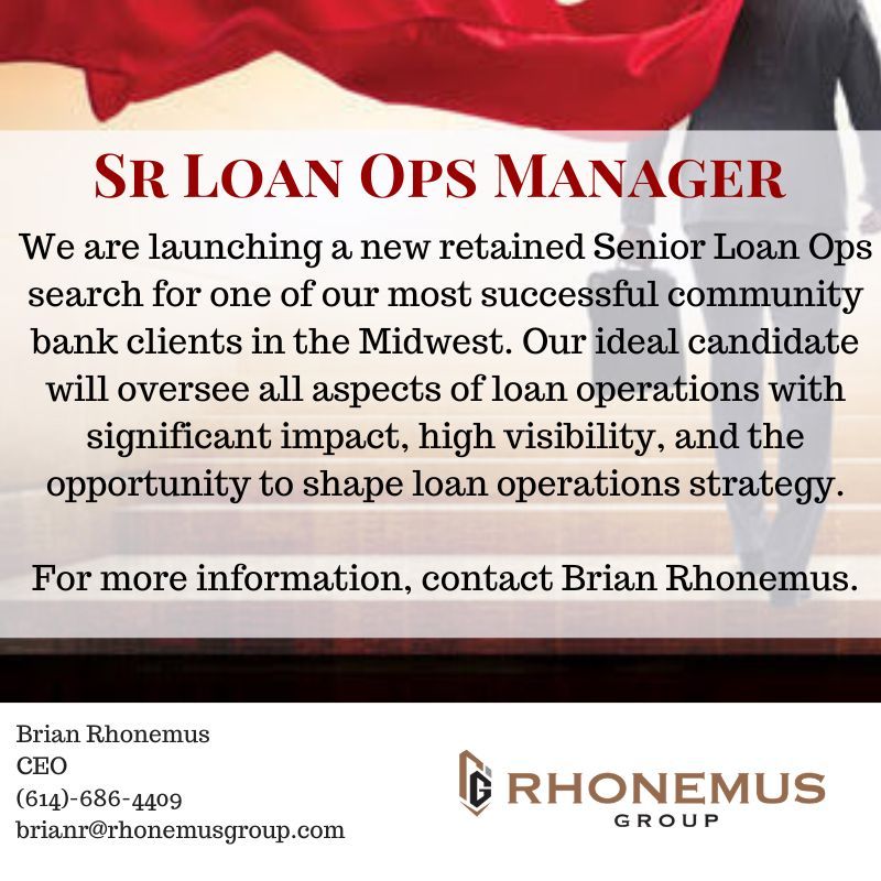 RhonemusGroup's tweet photo. FIRE! FIRE! FIRE! We are launching a new Senior Loan Operations role. If you'd like to learn more, click the link below or contact Brian Rhonemus. https://t.co/ZKiJUSp17d https://t.co/p4CSIhc6vE