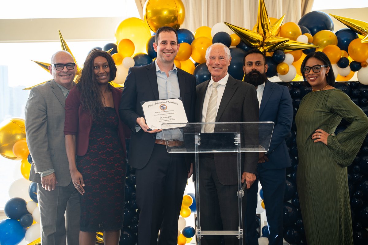 FIUMedicine's tweet image. Congrats the inaugural graduating class of our FIU/Miami Veterans Affairs Healthcare System Primary Care Internal Medicine Residency Program. 👏 We can’t wait to see where your medical careers take you next. 🩺  
#FIUMed #Residency #Graduation