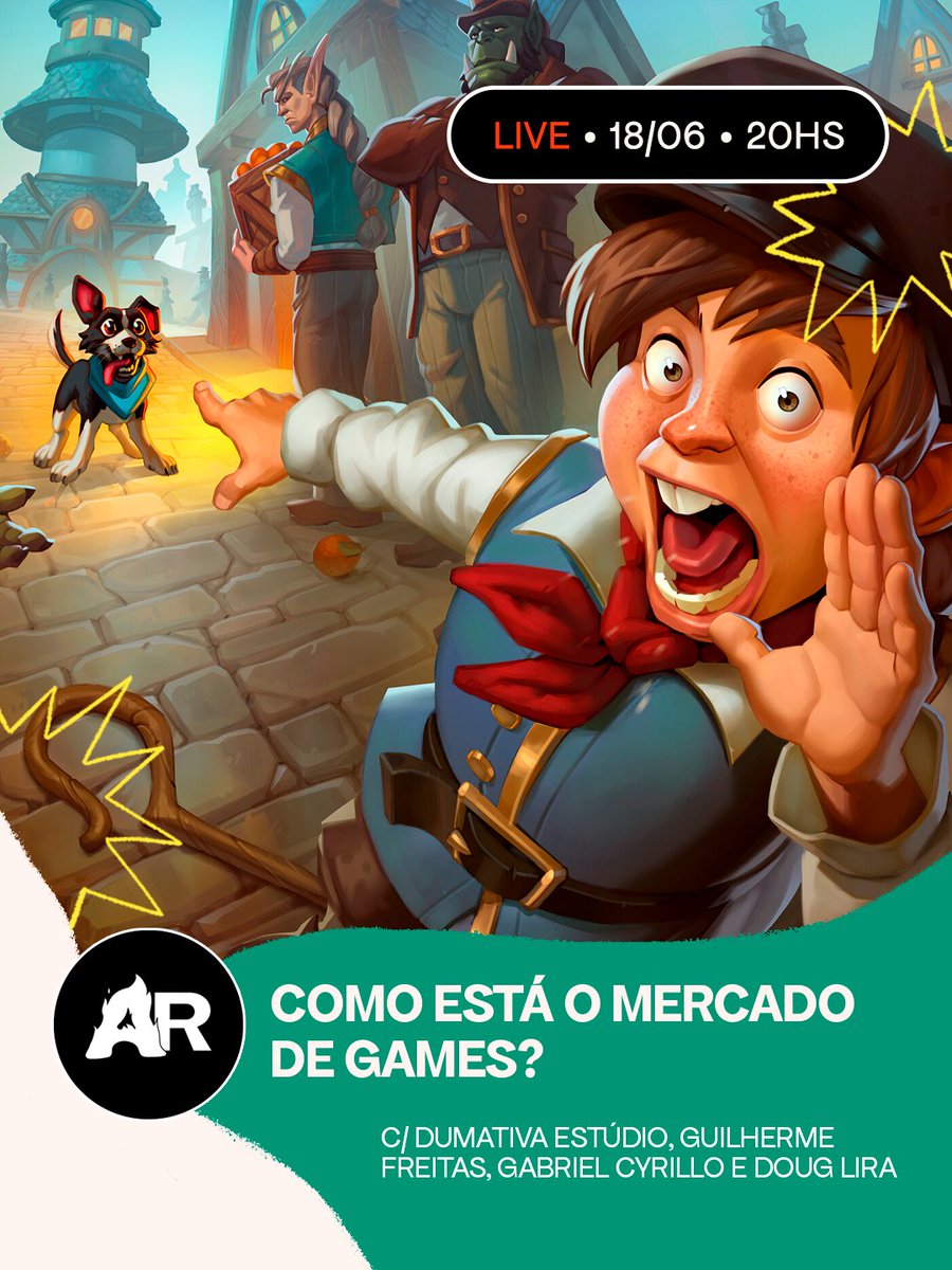 Arte Revide (@arterevide) on Twitter photo HOJE É DIA DE LIVE! 📢✨
Reunimos um super time pra bater um papo sobre o mercado de games para ilustradores!
Quem vai colar com a gente? 🥰
Com <a href="/douglira/">Doug Lira 🖌️💥🎤</a>, <a href="/CanalBrushRush/">Guilherme Freitas</a>, <a href="/dumativa/">Dumativa</a> e <a href="/gabecyrillo/">Cylls</a> HOJE É DIA DE LIVE! 📢✨
Reunimos um super time pra bater um papo sobre o mercado de games para ilustradores!
Quem vai colar com a gente? 🥰
Com <a href="/douglira/">Doug Lira 🖌️💥🎤</a>, <a href="/CanalBrushRush/">Guilherme Freitas</a>, <a href="/dumativa/">Dumativa</a> e <a href="/gabecyrillo/">Cylls</a>