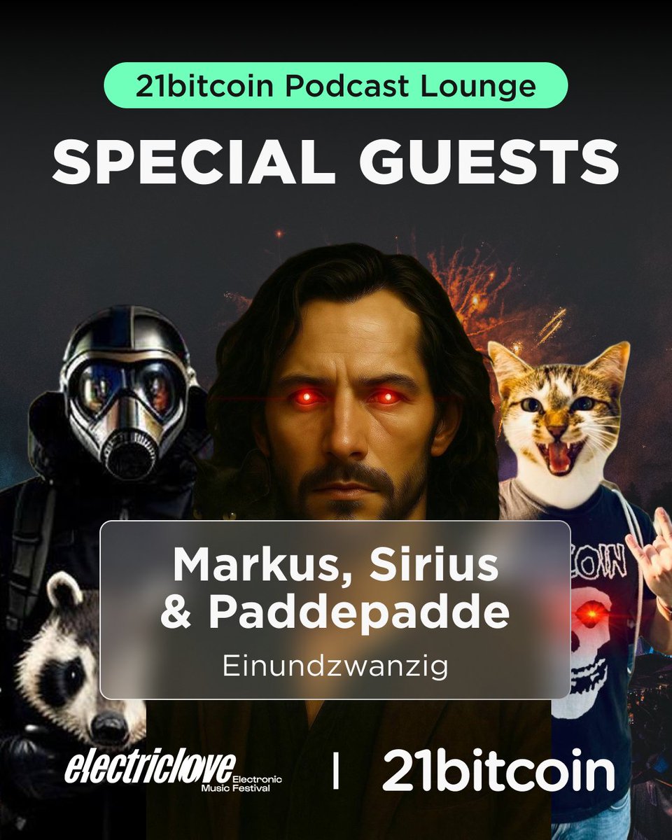 Wir freuen uns, Markus, <a href="/SiriusLightning/">Sirius Lightning ⚡</a> &amp; <a href="/paddepadde/">paddepadde ⚡🦎</a> von <a href="/_einundzwanzig_/">Einundzwanzig 🎙</a>, vom 3. bis 5. Juli beim <a href="/ElectricLoveAUT/">Electric Love Festival</a> begrüßen zu dürfen! 🎉