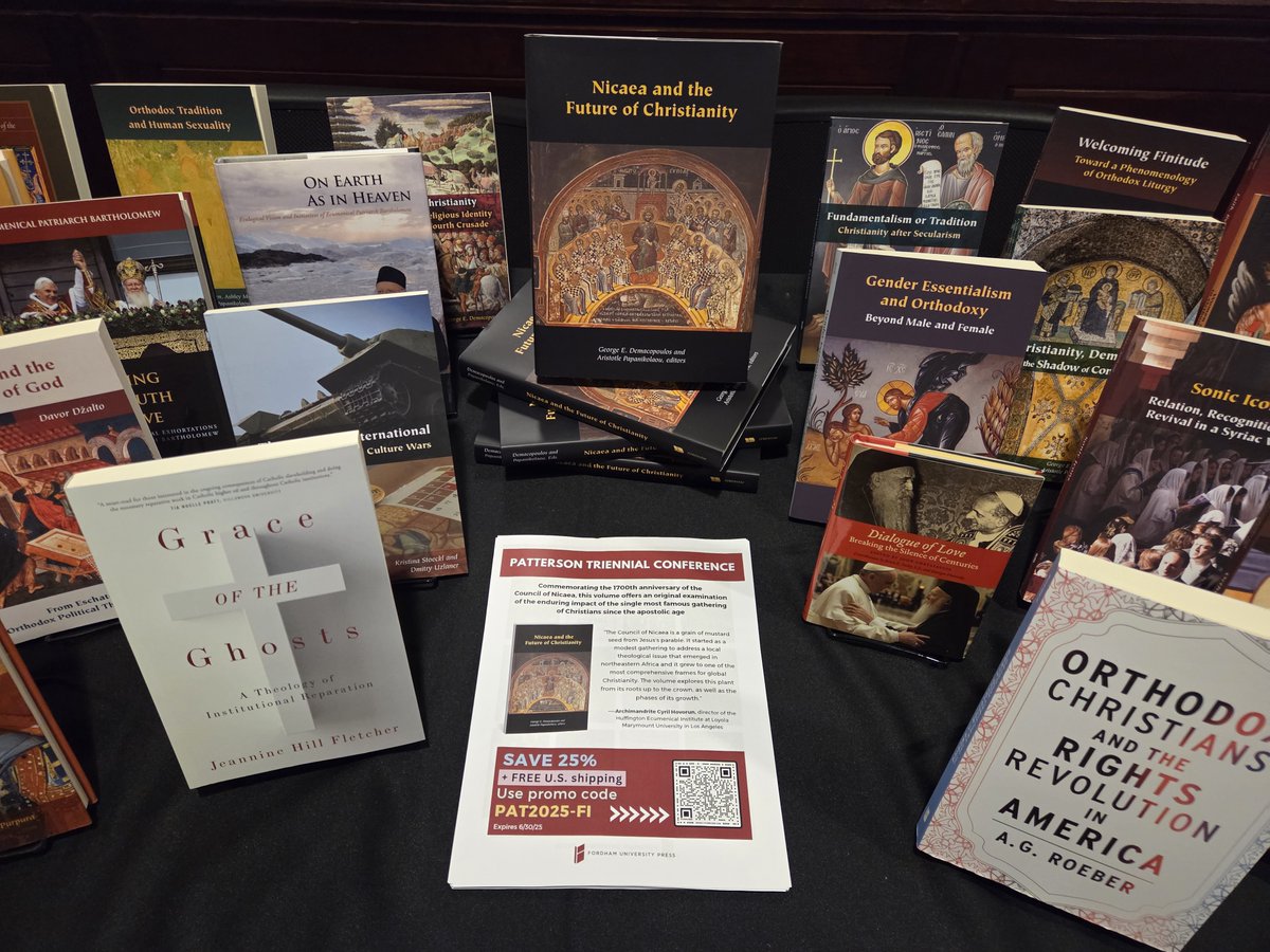 FordhamPress's tweet image. Calling all scholars and readers! 📢 Save 25% on AND enjoy free shipping during the Patterson Triennial Conference. 🚚📚 Just use coupon code PAT2025-FI at checkout.
Shop now: ow.ly/11Ro50WbCpf
#GreekOrthodox #CatholicChurch #PublicOrthodoxy #ReadUP @FordhamOrthodox