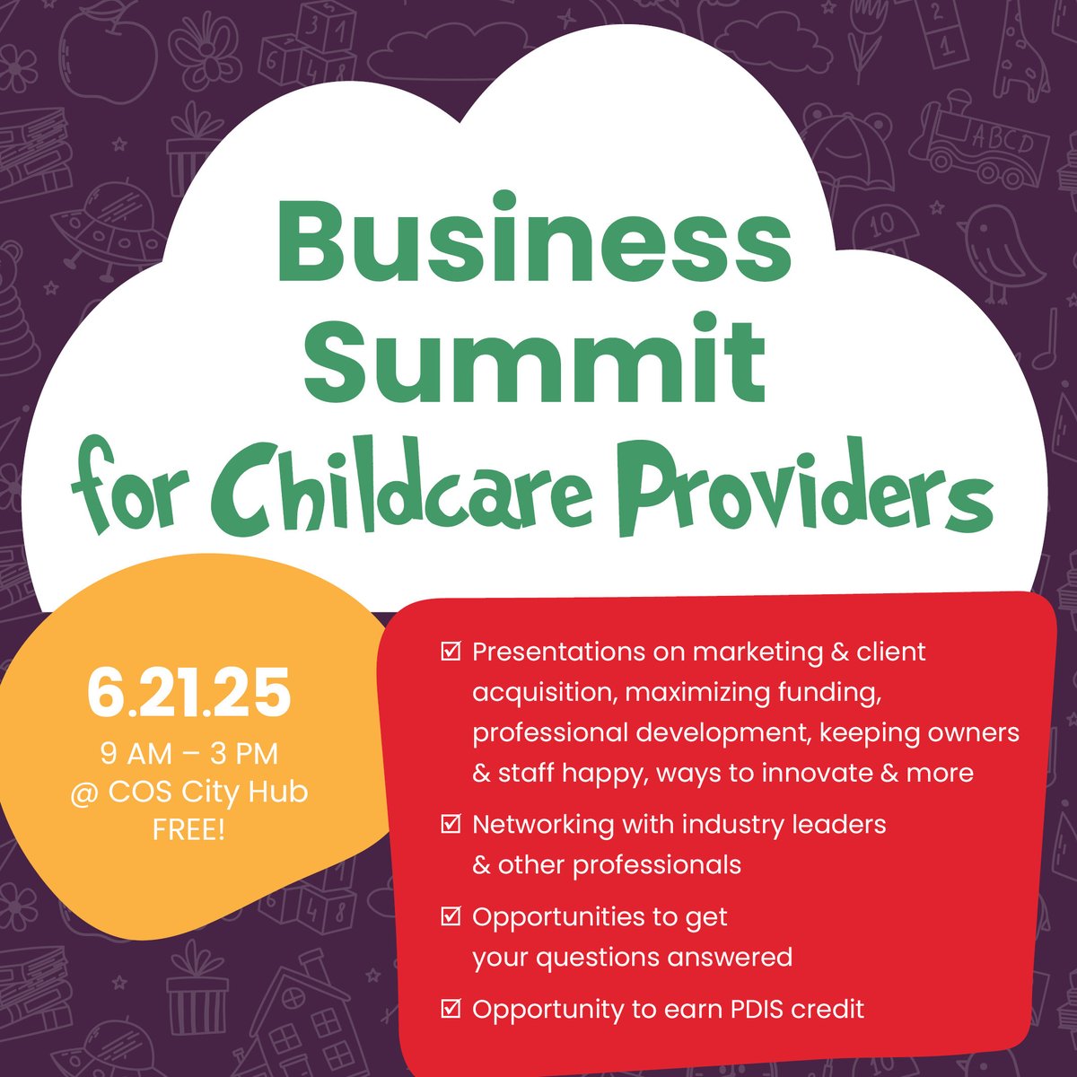 ⏰ Only a Few Days Away! ⏰
The 2025 Summit for Childcare Providers is almost here — and you do NOT want to miss this!
📅 It’s happening soon — so if you haven’t registered yet, now’s the time!
👉 Sign up here: loom.ly/xlmsuyg