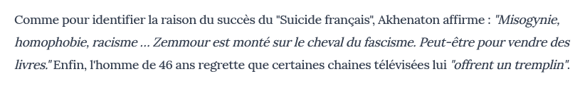 Akhenaton : Dénoncer la misogynie et l'homophobie pour taper sur Zemmour tout en défendant un régime iranien profondément misogyne et homophobe ⬇️