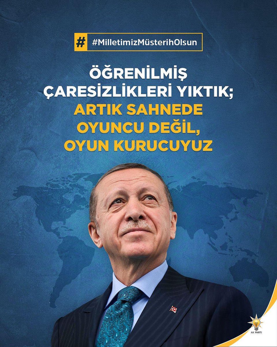 aka_hakann's tweet photo. Milletimiz müsterih olsun.
Devletimizin gücü, milletimizin duası ile her zorluğun üstesinden gelmeye devam ediyoruz.
Sorunları görmezden gelen değil, çözüme odaklanan bir anlayışla çalışıyor, vatandaşlarımızın her zaman yanında duruyoruz.

#MilletimizMüsterihOlsun https://t.co/D5KlxBdrs8