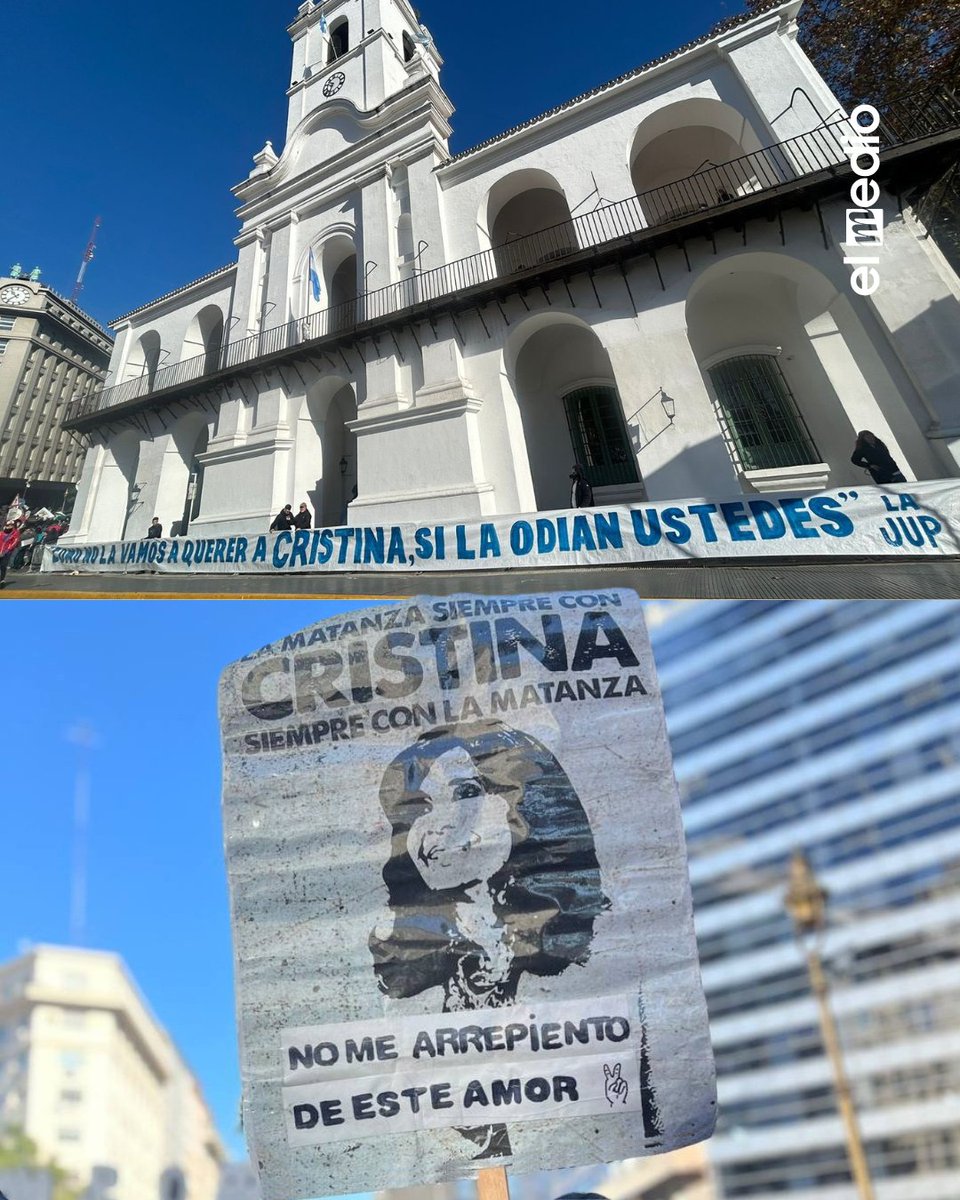 🗣️ Multitudinaria marcha en apoyo a Cristina Kirchner en Plaza de Mayo

Javier Milei suspendió todas sus actividades y decidió permanecer en Olivos para seguir  el desenlace de la protesta.

elmedio.com/politica/2025/…