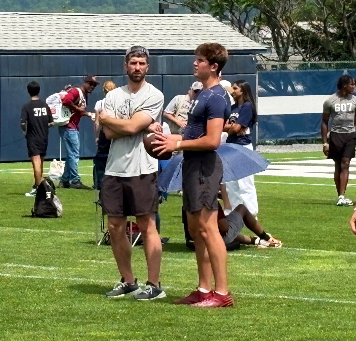 Tyler Donohue (@tdstake) on Twitter photo Penn State QB coach Danny O’Brien spending time with priority 2027 target Peter Bourque today. Top-100 prospect.
247sports.com/player/peter-b… Penn State QB coach Danny O’Brien spending time with priority 2027 target Peter Bourque today. Top-100 prospect.
247sports.com/player/peter-b…