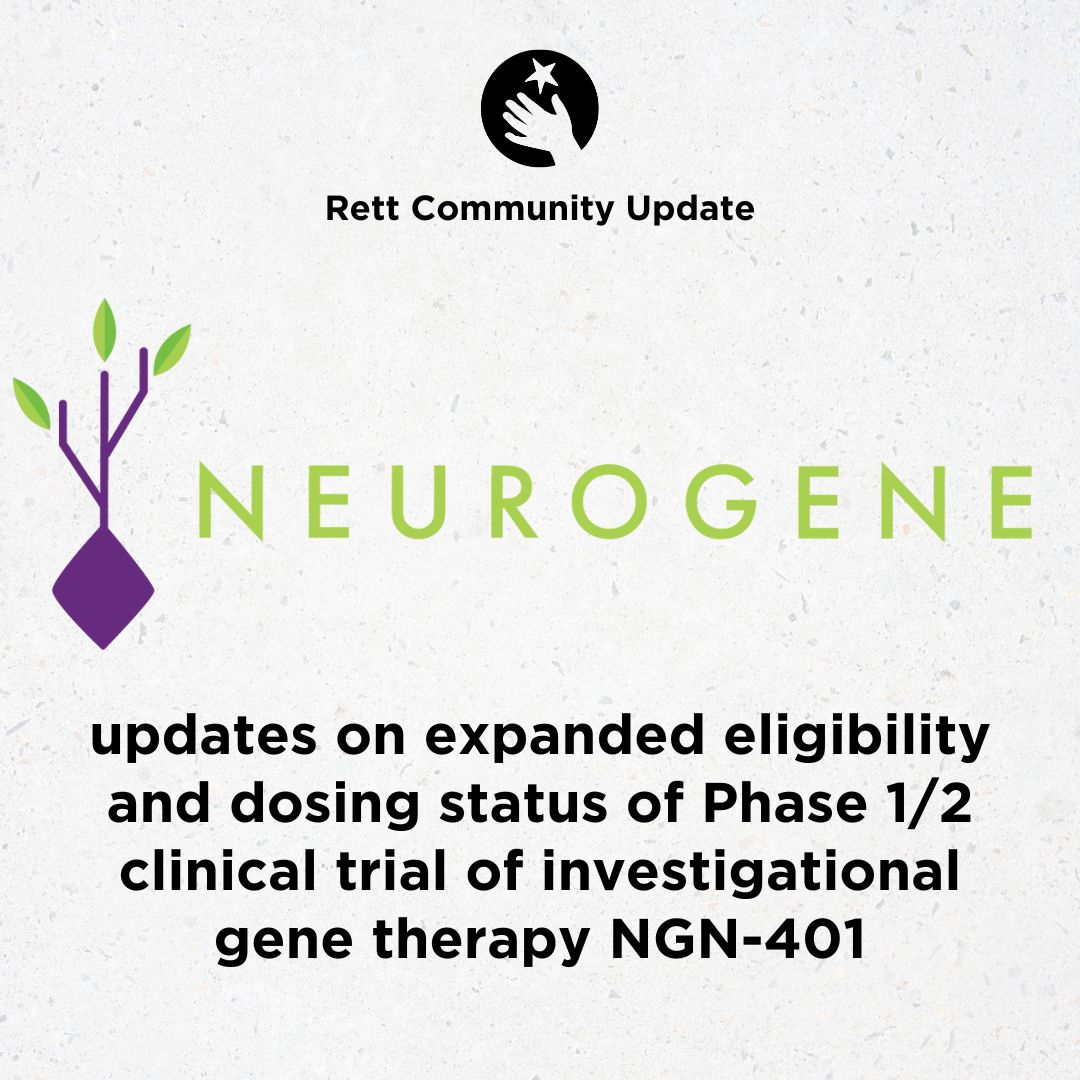 International Rett Syndrome Foundation (@rettsyndrome) on Twitter photo Today, in a letter to the Rett community, <a href="/NeurogeneInc/">Neurogene Inc.</a> shared updates on its Phase 1/2 clinical trial of investigational gene therapy NGN-401. Read the full community letter here: neurogene.com/wp-content/upl… Today, in a letter to the Rett community, <a href="/NeurogeneInc/">Neurogene Inc.</a> shared updates on its Phase 1/2 clinical trial of investigational gene therapy NGN-401. Read the full community letter here: neurogene.com/wp-content/upl…