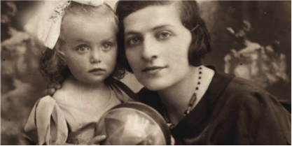 Elisabeth was a Jewish woman born in Transylvania, Romania, where she married &amp; had a daughter  Eva. During the war, their family lived in the Regin ghetto. In 1944, Elisabeth and Eva were deported to #Auschwitz and murdered in a gas chambers. Elisabeth was 30 years old. Eva, 8.