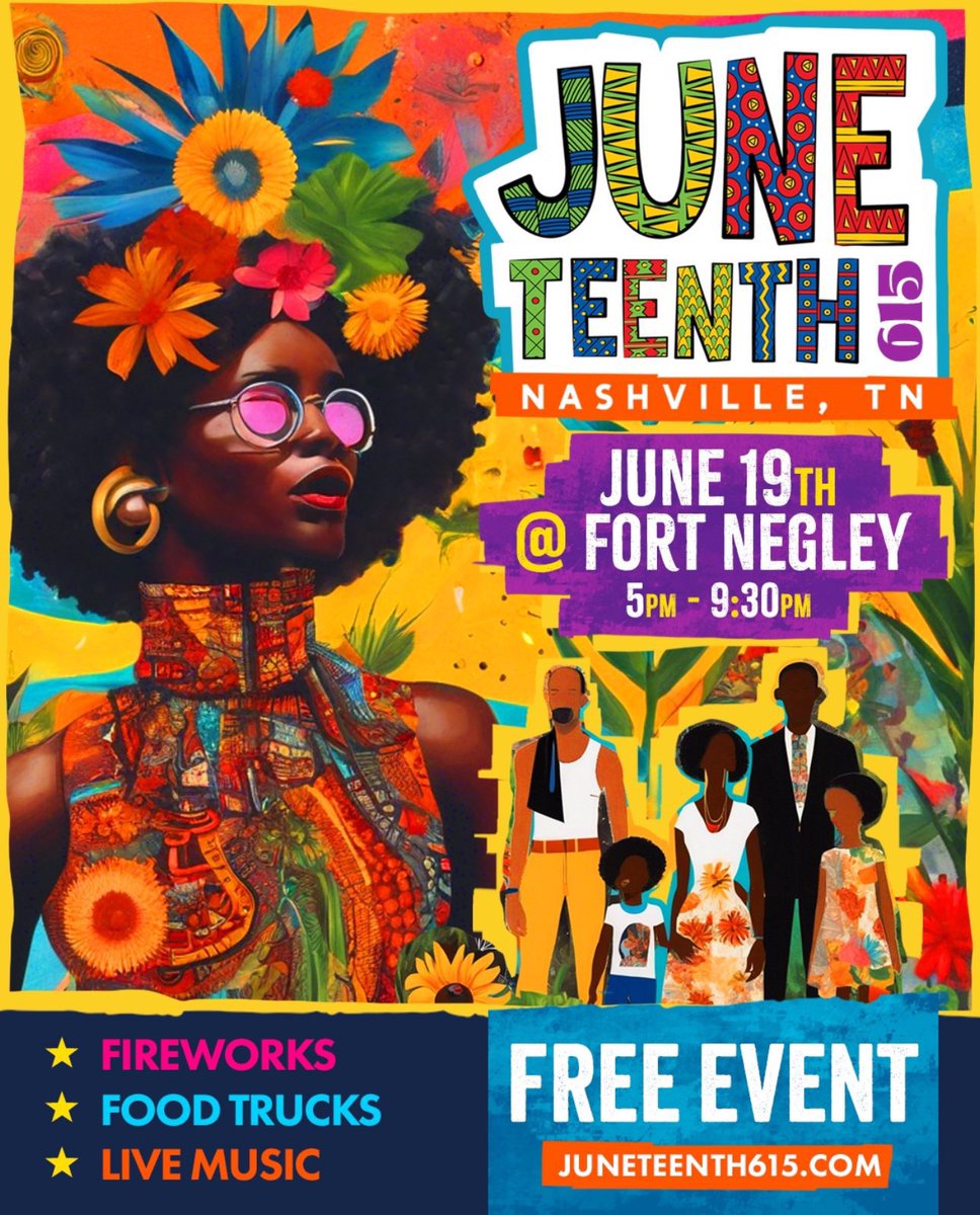 TOMORROW: Meet the new Friends of Fort Negley Board Members at Juneteeth615 from 5-8pm. The event includes history tours, Ultimate Kid Zone, Taste of Freedom food trucks, and Freedom Fireworks display. RSVP for this free event: shorturl.at/EthWO