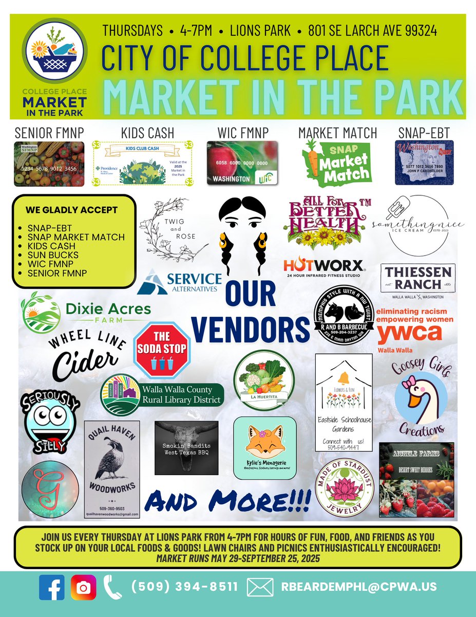 We set out to build one of the best markets in the valley, and we are very proud of our 50+ vendors (and counting) this year! Just a reminder- no market this week.