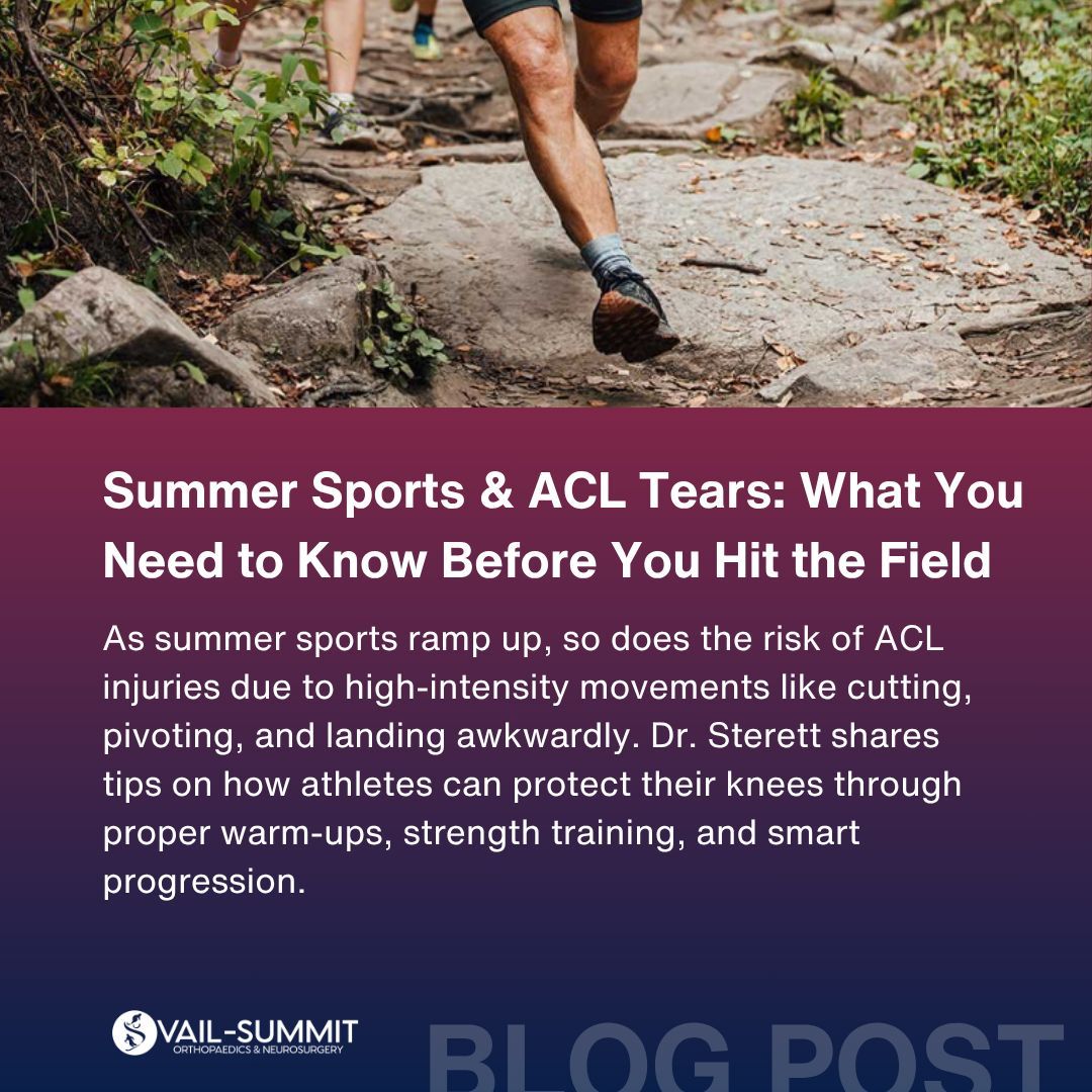 ☀️ More summer sports = higher ACL injury risk. Dr. Sterett shares which sports stress your knees most—and how smart training can help you stay injury-free. 

Read more: buff.ly/j8Cpu58

#ACLInjuryPrevention #SummerSports #KneeHealth #VSON #StayInTheGame