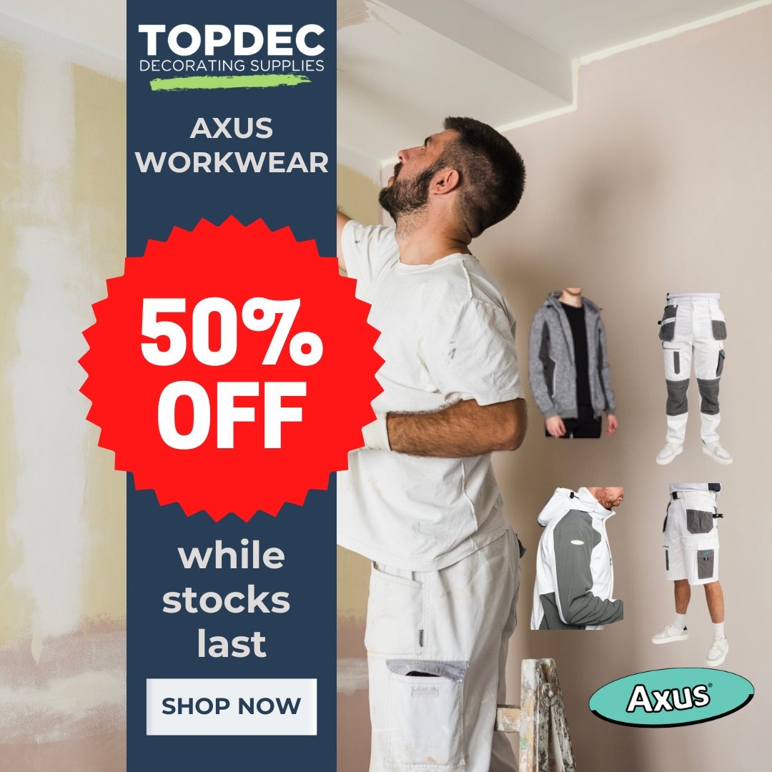 YOU ASKED… WE DELIVERED! 🔥

50% OFF Axus Workwear 
Only while stocks last, so move quick!

From shorts, bib &amp; brace, jackets to trousers, kit yourself out in trusted Axus quality for HALF PRICE 

🛒 Shop the deals now:
👉 topdecbrush.com/deals