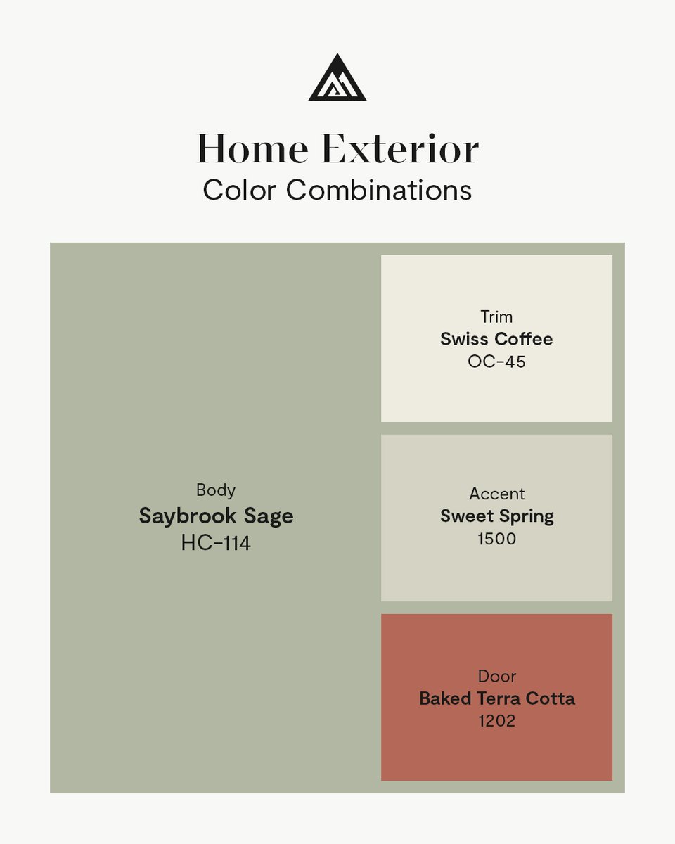 Benjamin_Moore's tweet image. We know everyone loves an exterior color combination &apos;round these parts, so we&apos;re here with another compilation of some of our faves. See some handpicked mini palettes from our color experts, then head to our website to build a shopping list of your favorite hues. #BenjaminMoore