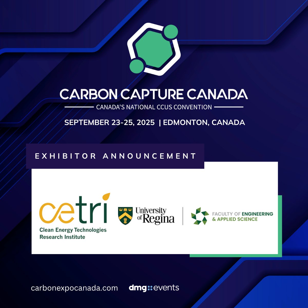 We’re proud to welcome new exhibitors to Carbon Capture Canada 2025!

ALCO, Carbon Management Canada, CETRI, Faculty of Engineering &amp; Applied Science University of Regina, Edmonton Global

Register now: carbonexpocanada.com