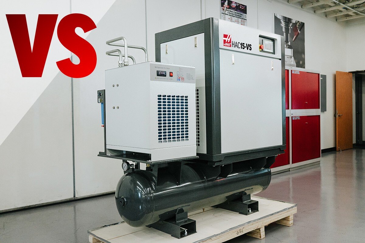 Every shop needs an air compressor, why not choose a Haas air compressor?

★ Includes a 15HP motor, with a 53 gal. capacity, and a 53.0 cfm ★

Find out more about our variable speed air compressor. 
hubs.la/Q03rZ32f0
#Haascnc #Haasautomation #Haastooling
