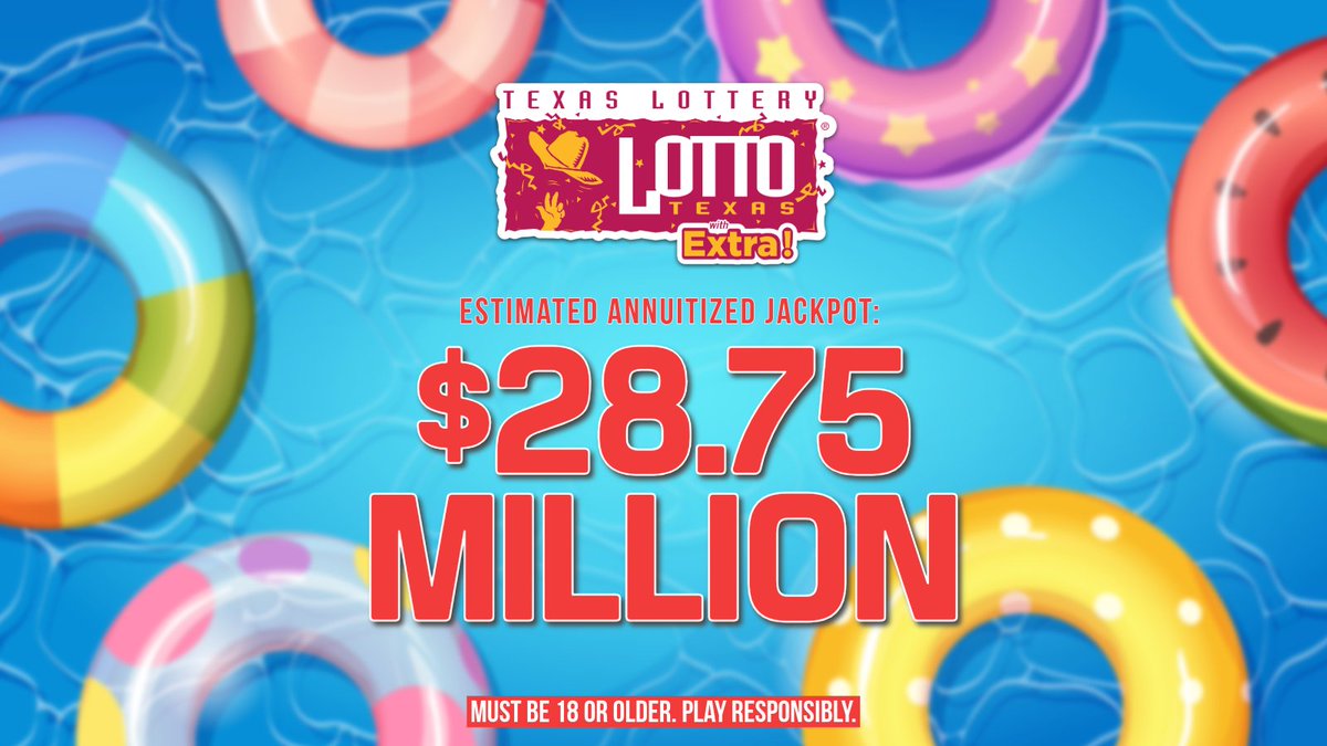 It's a scorching #WINSday! Who's ready to celebrate? 🥳

TONIGHT’S #LottoTexas drawing is for an estimated $28.75 MILLION!

Pick up a ticket today at a #TexasLottery retailer near you!