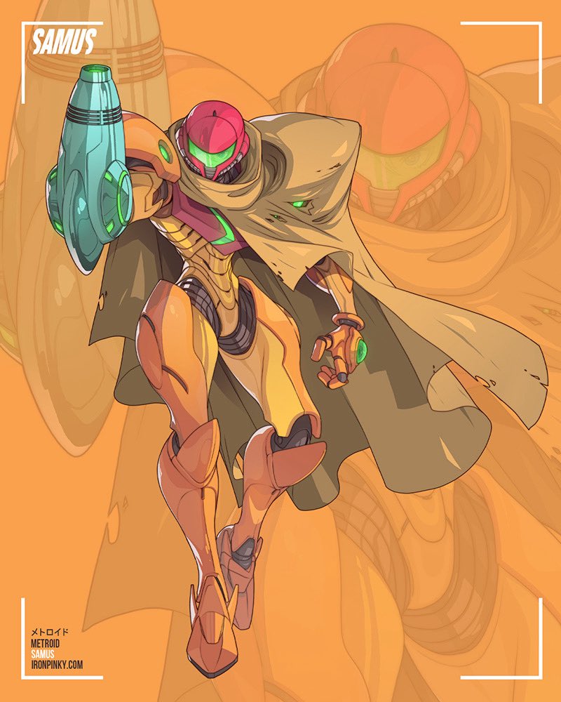 Had to draw up a new Samus sticker! Capes make everyone look cooler. She’s part of my new sticker collection available at ironpinky.com ☄️ #samusaran #edwinhuang #samus