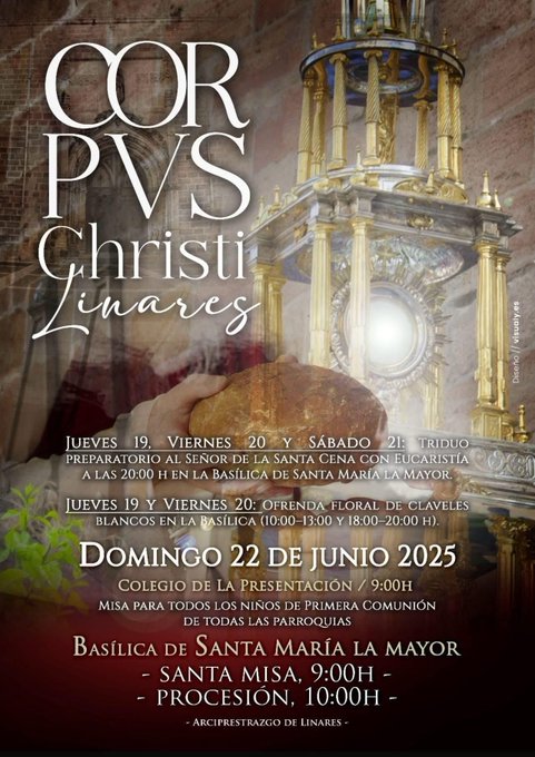 Corpus Christi 2025 en Linares: Horario e Itinerario Oficial de la Procesión