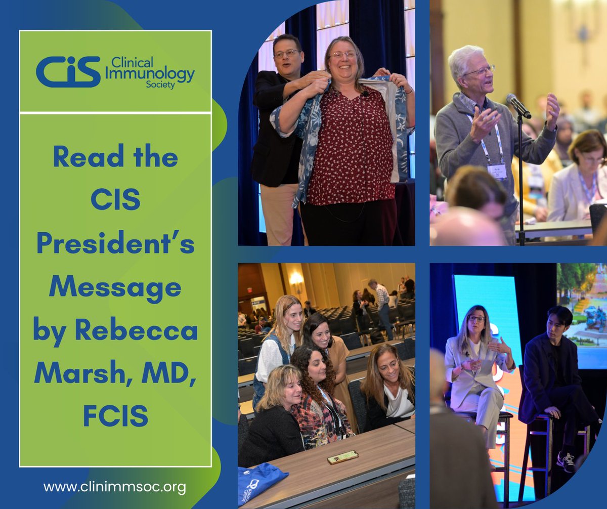 We are pleased to share the first President’s Message from Dr. Rebecca Marsh, highlighting the recent AM25 meeting, upcoming opportunities, and CIS member achievements. Read the full message here: clinimmsoc.org/CIS/Presidents…