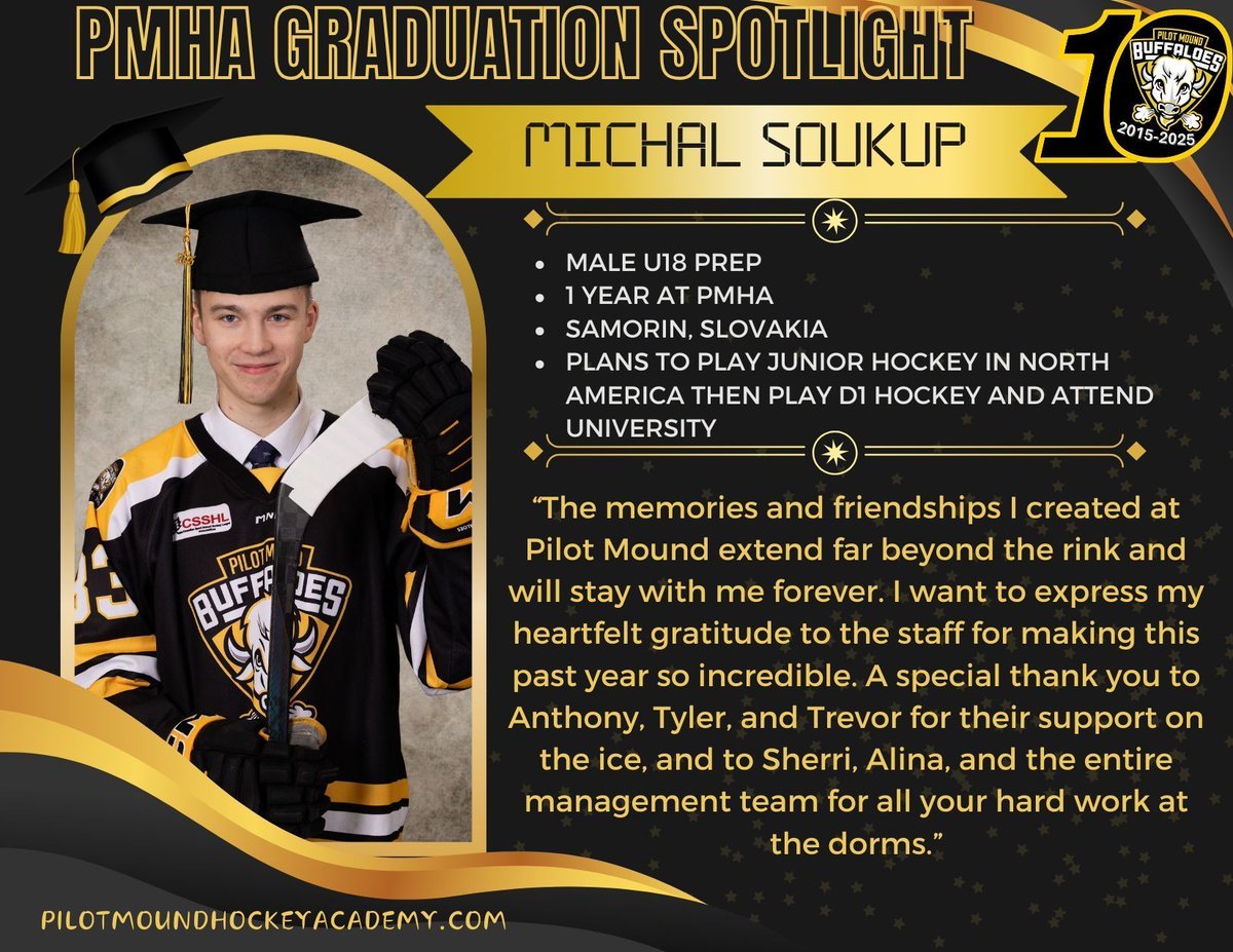 🎓 2025 PMHA Graduation Spotlight 🎓 - Michal Soukup #FearTheBuffs 📸 Lil Creek Photo
