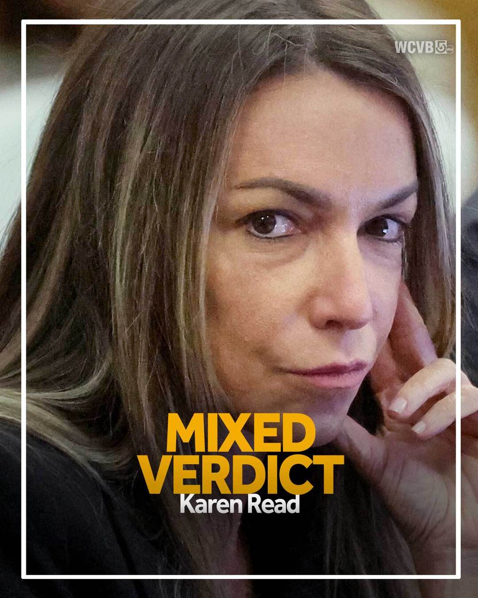 wcvb.com/article/karen-…

BREAKING: Karen Read has been found not guilty of second-degree murder and manslaughter, and guilty of operating under the influence.