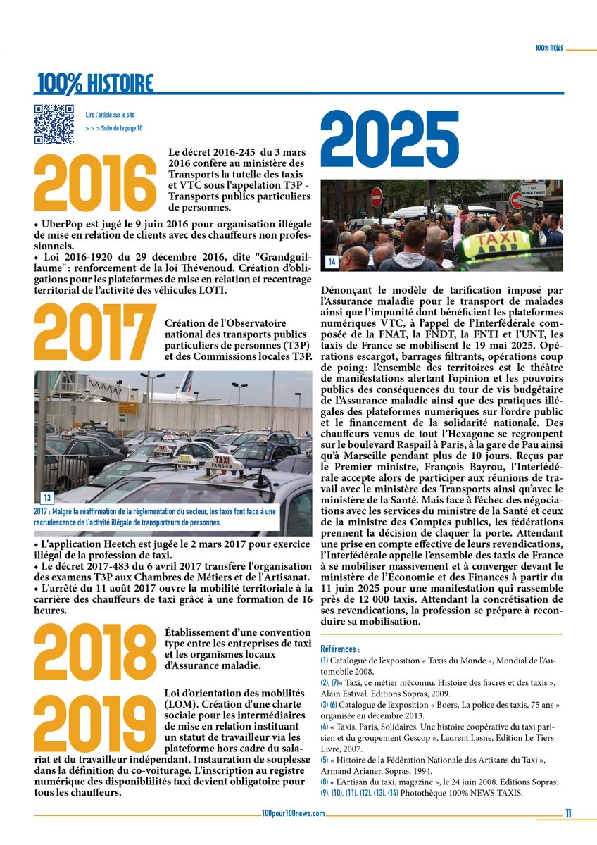 100% NEWS TAXIS N°300
HISTOIRE : 2008-2025, les taxis face à la dérégulation
Lire l’article – 100pour100news.com/2025/06/15/chr…
#taxi #mobilité #transports #Actualités #vtc #plateformes #AssuranceMaladie #Manifestation #Histoire #DevenirChauffeur