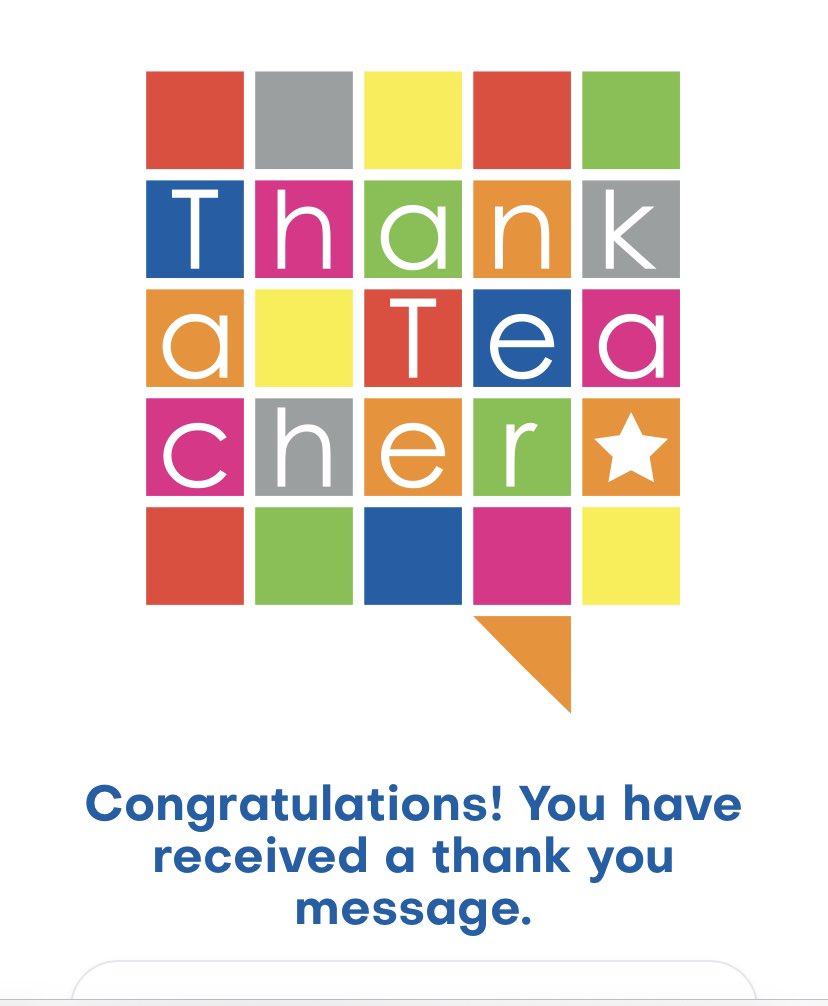 #ThankATeacherUK day today. We do our own thank-yous regularly throughout the year, but it was a kind and thoughtful gesture to receive one from our principal today!
