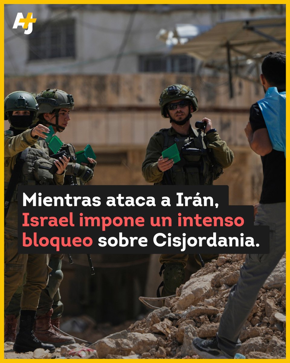 ajplusespanol's tweet photo. Israel está usando el conflicto con Irán como cortina de humo para intensificar el g*enocidio en Gaza y para avanzar con su objetivo de controlar toda Cisjordania y adherirla a su territorio. https://t.co/9Ei6y6kXjk