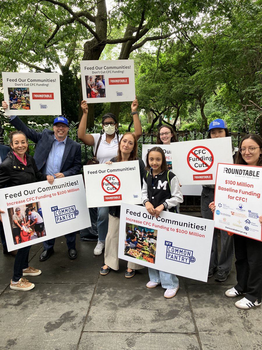Thank you all for joining us at City Hall to fight for food access. NYCP and fellow food advocate partners are demanding $100 million in funding for Community Food Connection (CFC). CFC provides funding for more than 700 community kitchens and food pantries citywide.