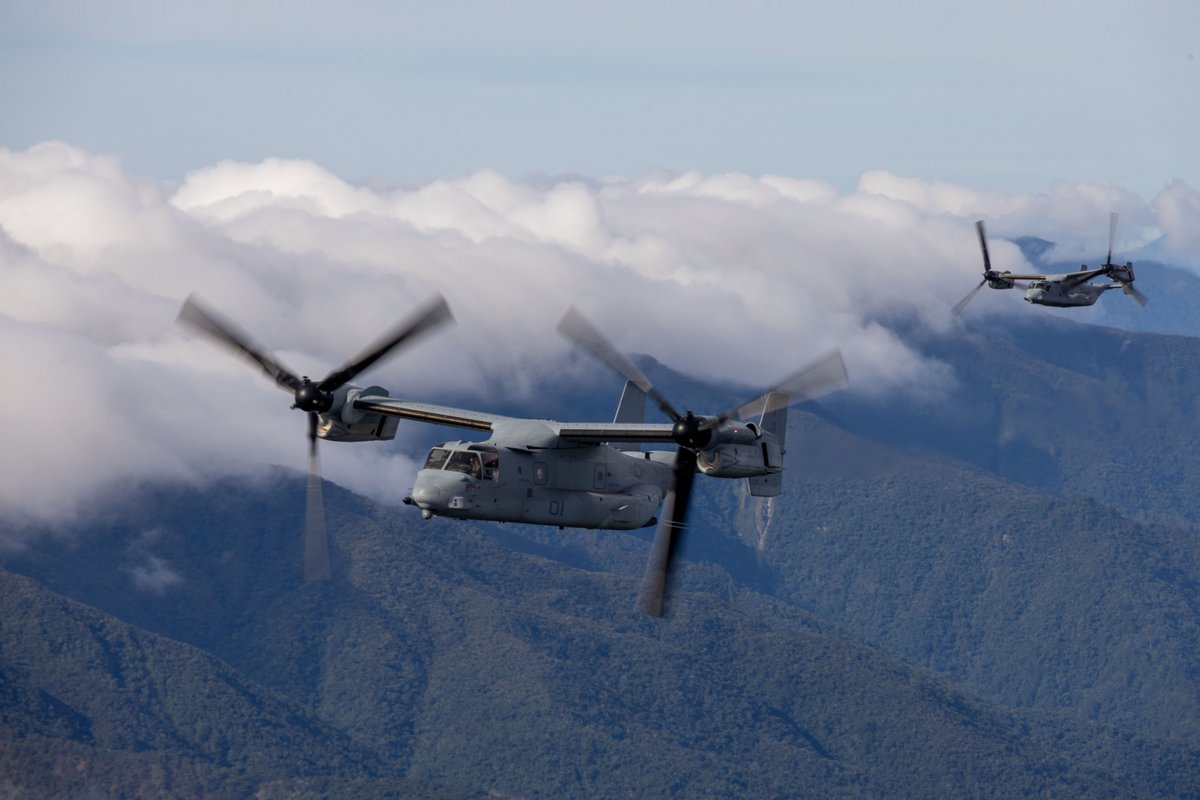Pacific Marines (@pacificmarines) on Twitter photo Wings of the Corps🦅
#PacificMarines with #MAG39, <a href="/3rdmaw/">3rd Marine Aircraft Wing</a>, fly two #usmc MV-22B Osprey aircrafts in formation over Northern Luzon, Philippines, during #KAMANDAG9, May 27, 2025.​
​
📸: Staff Sgt. Luc Boatman | <a href="/USMC/">U.S. Marines</a>
#FreeAndOpenIndoPacific #MV22B #Osprey #FlightOps Wings of the Corps🦅
#PacificMarines with #MAG39, <a href="/3rdmaw/">3rd Marine Aircraft Wing</a>, fly two #usmc MV-22B Osprey aircrafts in formation over Northern Luzon, Philippines, during #KAMANDAG9, May 27, 2025.​
​
📸: Staff Sgt. Luc Boatman | <a href="/USMC/">U.S. Marines</a>
#FreeAndOpenIndoPacific #MV22B #Osprey #FlightOps