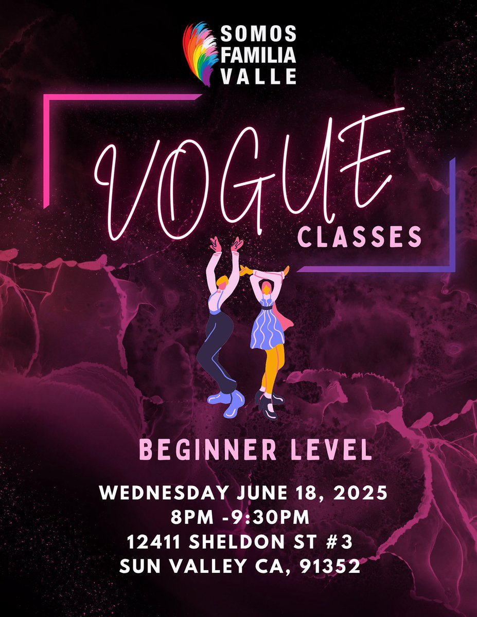 🌈🏳️‍⚧️ Join us today at 8pm for our beginners Vogue class! Get ready to learn the 5 elements of Vogue! Now happening every second and third Wednesday of the month! This is a free program. 

#Vogue #LGBT