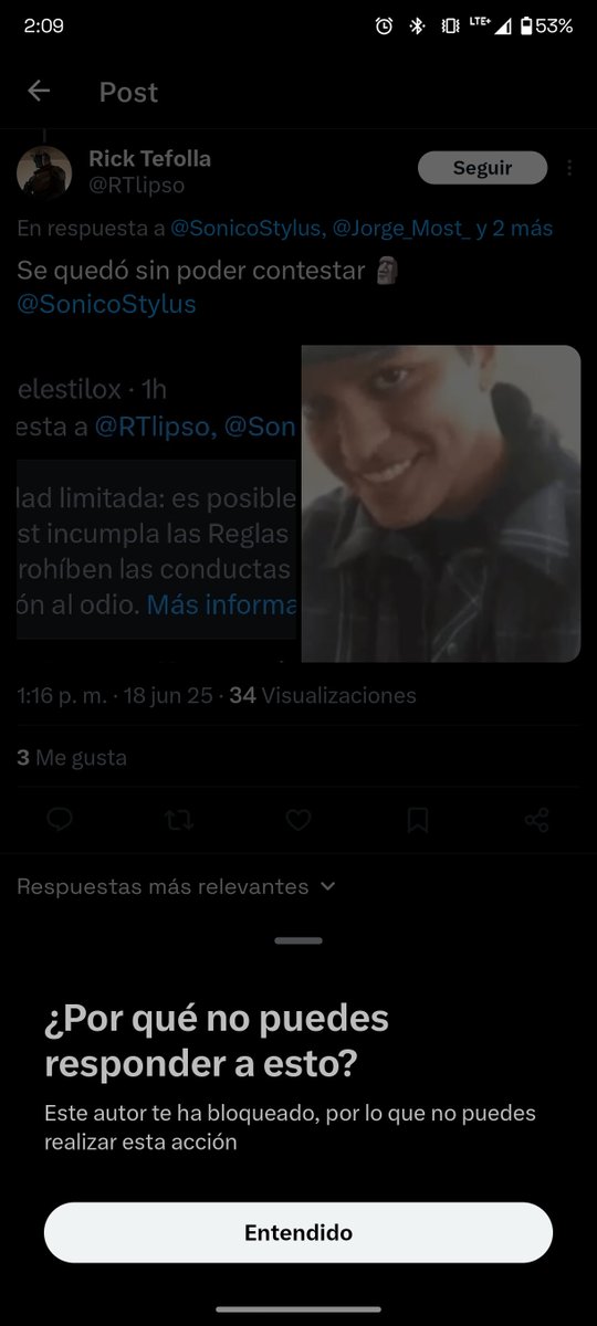 dreided29's tweet photo. @RTlipso @SonicoStylus @Jorge_Most_ @Wensoing @l3stei Se creen los papiadores y me dieron block, ahi se ve claramente quienes son los maricas 😭🤣 https://t.co/c5K0lQVb7d