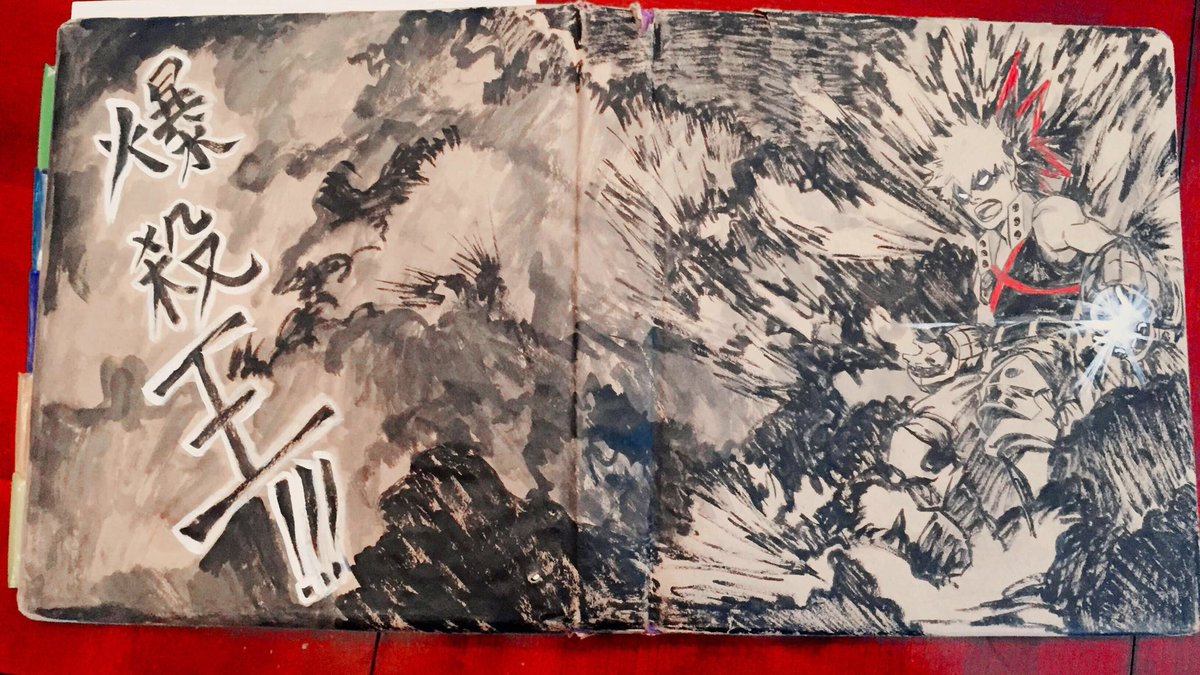 Bakugo cover I drew for my cousin years ago for her school notes. #BNHA