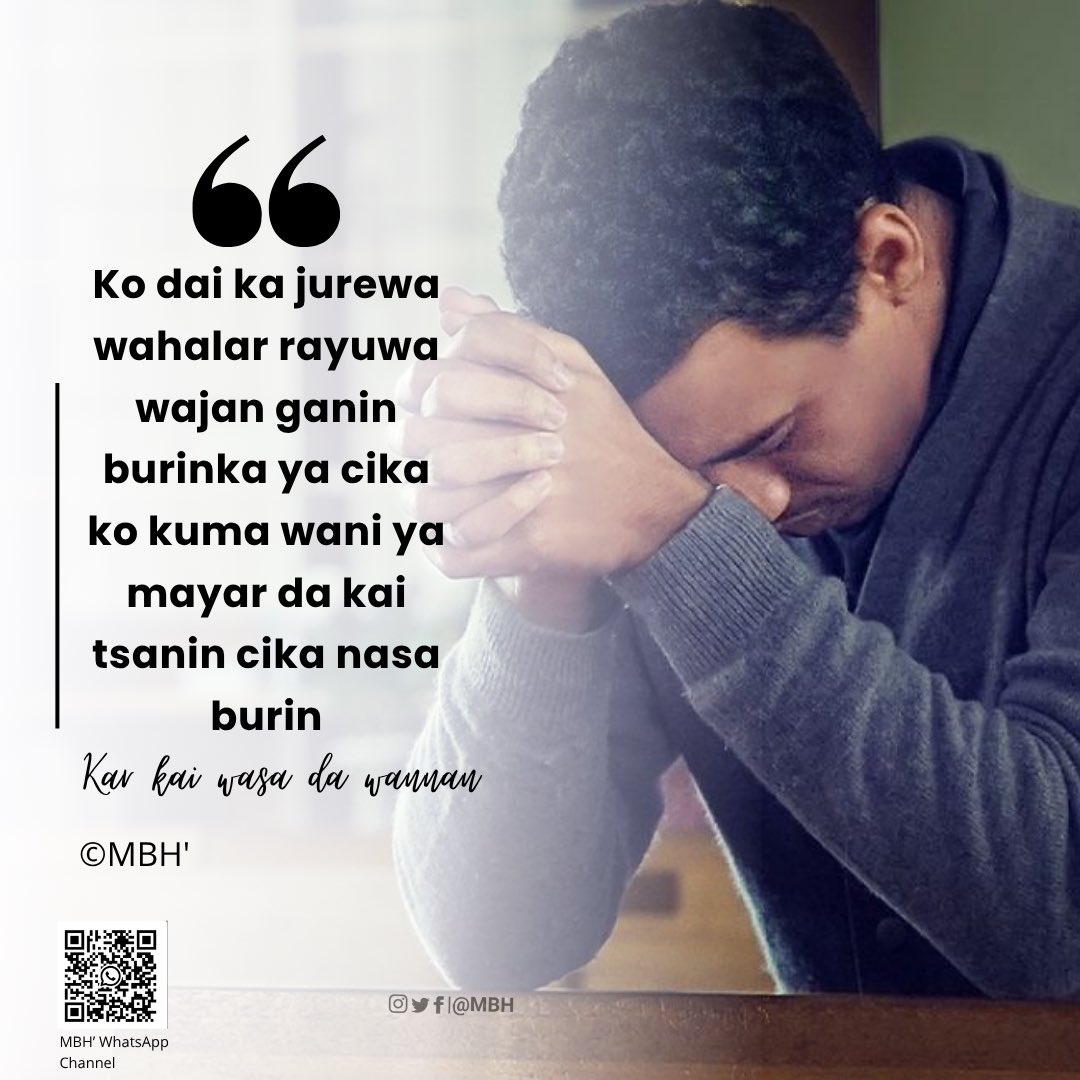 MBY_hotoro's tweet photo. Ko dai ka jurewa wahalar rayuwa wajan ganin burinka ya cika ko kuma wani ya mayar da kai tsanin cika nasa burin…….📌

Kar kai wasa da wannan 👇🏼

https://t.co/mrKJXKGr7T https://t.co/j1KAJGtZpw