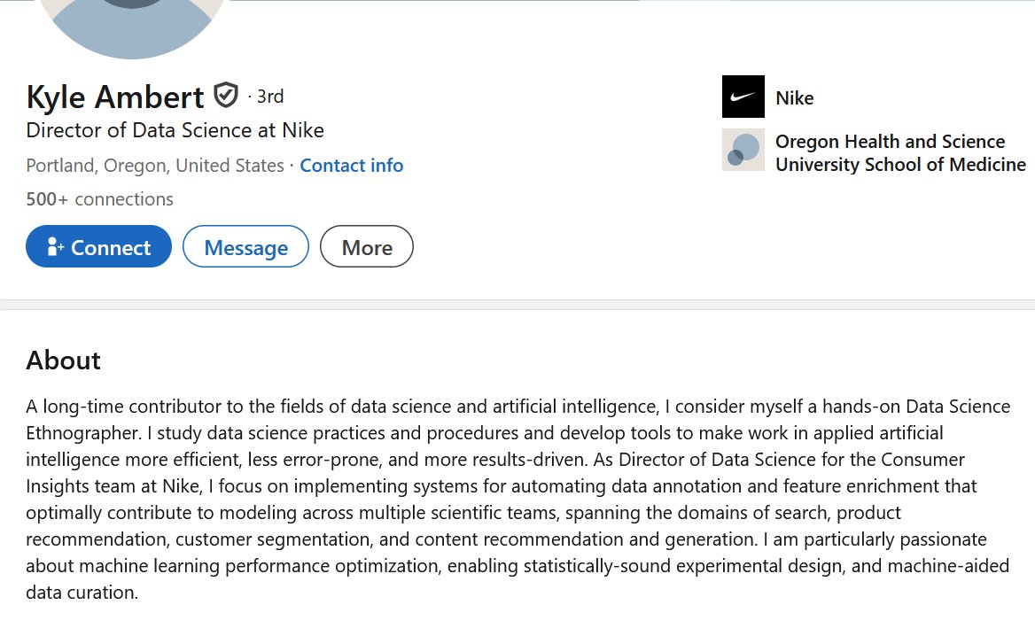 I am not sure if anyone saw this but one of our new $MAJI SAB members is Director of Data Science for Nike...