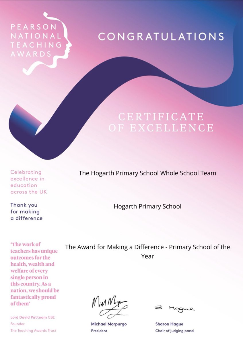 Hogarth Primary School tweet media