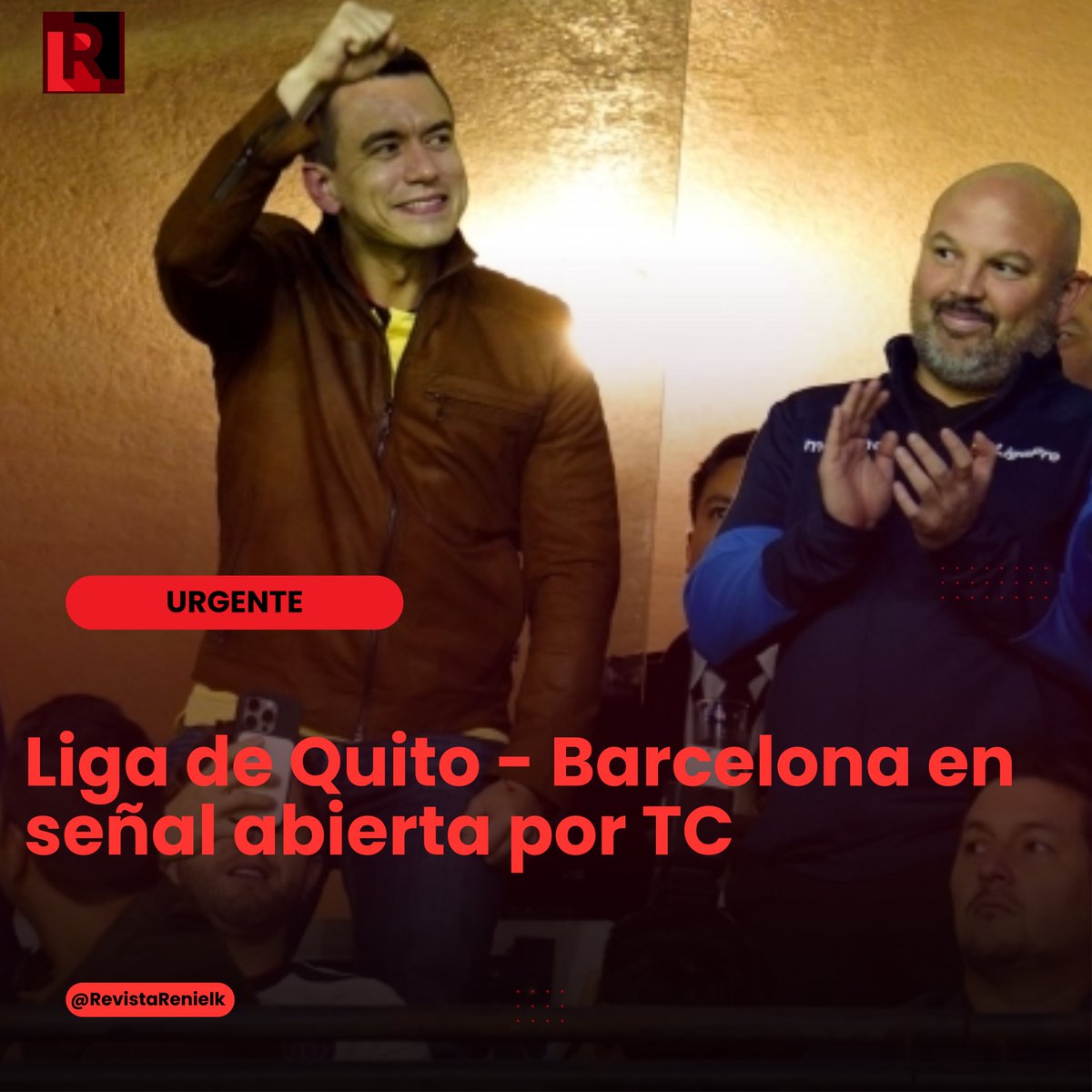 Fútbol para todos⚽️🥳 Por medio de decreto ejecutivo el presidente Daniel Noboa dispuso que el partido de LDU vs Barcelona se transmita por señal abierta. En Ambato se preparan festejos