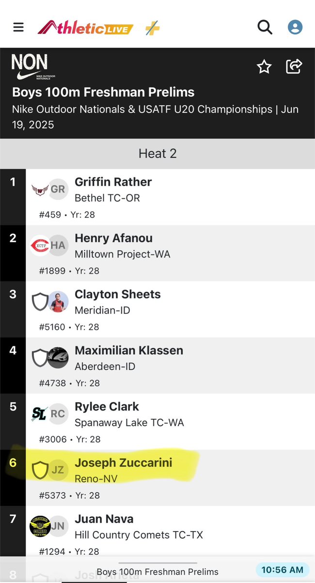Come support me tomorrow “Live Webcast” 2025 Nike Outdoor Nationals. nikeoutdoornationals.runnerspace.com

I’ll be competing in the 100m Freshman Class at 10:56am prelims Heat 2. 

<a href="/JOHNSON35BOY/">Nico Johnson</a> <a href="/TheHC_CoachLew/">🔴 Sean Lewis ⚫️</a> <a href="/CoachChoateFB/">Jeff Choate</a> <a href="/AWilliamsUSA/">Anthony Williams</a> <a href="/CoachLynch/">Mike Lynch</a> <a href="/PrepRedzoneNV/">Prep Redzone Nevada</a> <a href="/NationalComb1ne/">Navy National Combine</a>