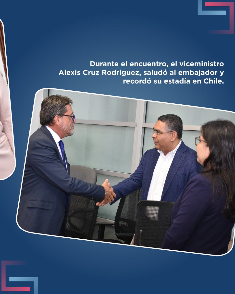🤝 La viceministra Olaya Dotel Caraballo recibió al embajador de Chile 🇨🇱 en RD 🇩🇴, Iván Favereau. Dialogaron sobre proyectos conjuntos en educación, género, medio ambiente y más.

#CooperaciónInternacional #ChileRD #Desarrollo

🔗 mepyd.gob.do/abordan-el-est…