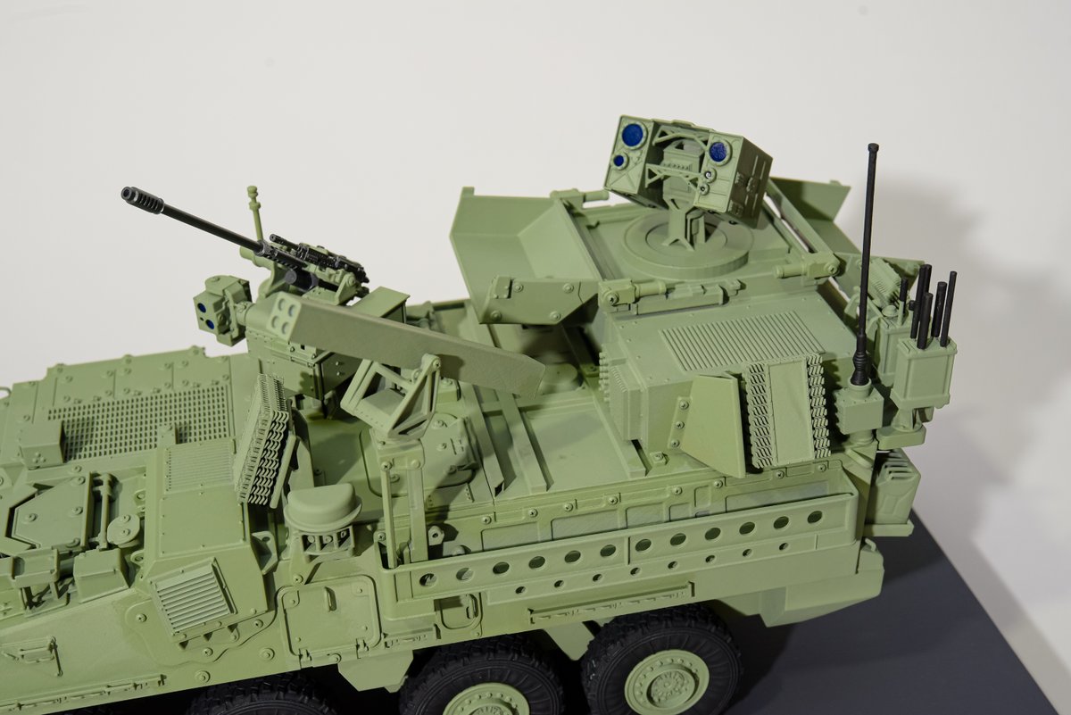 gamlamodelmaker's tweet photo. 1:16 scale model of the Stryker APC with versatile  weapons with a number of articulating components  operated manually. The model is created for trade shows and  presentations. If you liked this model please subscribe to see more  exciting professional scale models. https://t.co/x1DcmEqyHR