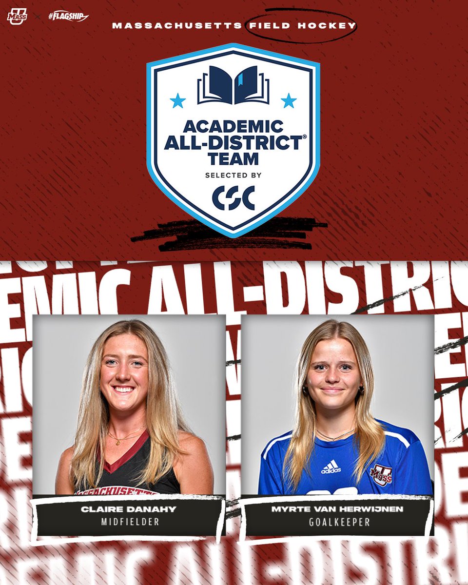UMassFH's tweet image. A premier pair on the pitch and in the classroom 📚
Congratulations to Claire and Myrte on Academic All-District honors
#Flagship🚩